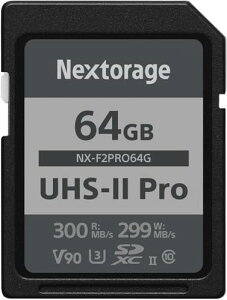 Nextorage {[J[ UHS-II V90 64GB SDXC SDJ[h őǏox300MB/s ő发ݑx299MB/s \pSLCtbV A 4K/8K^ NX-F2PRO64G lNXg[W J[h