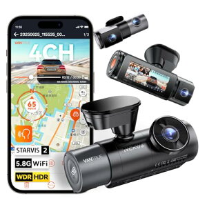 y2025NŐVz 4J hCuR[_[ VANTRUE N5S yO4JƂSTARVIS 2 Î@\Łz 360x hR O/E/L^ 360°S 5.8G WiFi@\ 24ԒԊĎ 2.7K+1080P+1080P+2.