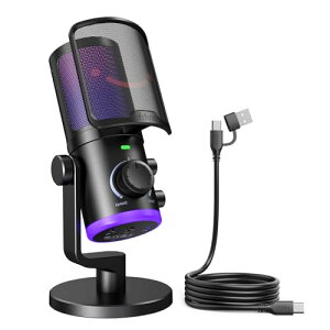 FIFINE USB RfT[}CN Q[/`bgEeBO PCp Q[~O}CN Pw RGB ʒ ~[g{^ mCYLZO@\ Discord Q[ CuzM Xg