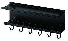 山崎実業(Yamazaki) マグネット ケーブル&ルーター収納ラック ブラック 約W40XD11XH18cm スマート 浮かせて収納 デットスペースを有効活用 5464