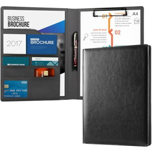 A4 �N���b�v�{�[�h�o�C���_�[ a4 ��܂� PU���U�[ �y���z���_�[�E���h����E�|�P�b�g�t�� ��c �f�X�N�p�b�h �����t�H���_ �_�񏑃T�C����p �I�t�B�X�p�i (�u���b�N)