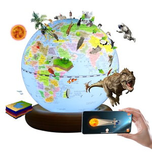 FUN GLOBE �n���V �q�� AR ����ׂ�n���V ���a13cm ���{�� 3D�Ŋw�ׂ� LED���C�g�t�� 720°��]�\ AR�\��僂�W���[�� 3WAY �m��ߋ� �x�b�h�T�C�h�����v �^��t�B���� ���[�f�B�[ �h�� �V���w�̂�