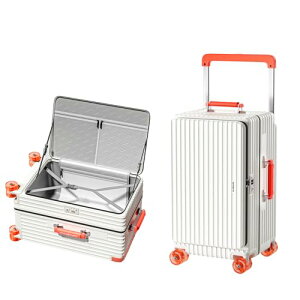 [GGQAAA] {fUCi[݌v X[cP[X ЊJ+g@\t e  zC[ ÉLX^[X[cP[X(White+Orange Wheels, 24C`/4-6/63*40*29cm)