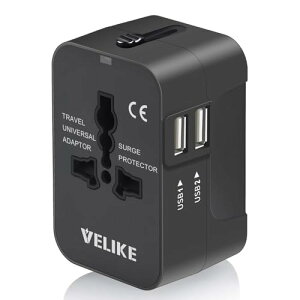 VELIKE CO ϊvO RZg COpdvO }`ϊvO 2USB|[g SEΉ ϊ COsp[d A/O/BF/C^Cv }`A_v^[ 200ȏʗp Universal Travel Adapter o
