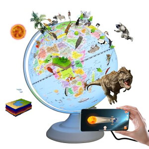 FUN GLOBE nV q AR ׂnV a20cm { 3DŊwׂ LEDCgt 360°]\ 3WAY mߋ xbhTChv ^tB [fB[ h VŵjɃv[g(Bl