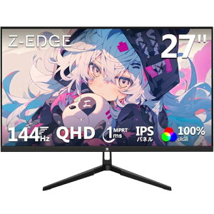 Z Z-Edge([GbW) Q[~Oj^[ 27^ 144Hz IPS 2K QHD(2560x1440) 1ms HDR10 AMD FreeSyncΉ  ^ HDMI DP tbJ[t[ VESAΉ 2Nۏ(vo^) UG27QF ubN