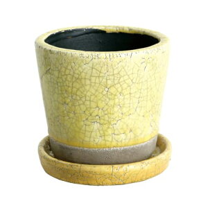 _g(Dulton) Aؔ v^[ 4 CG[ 󂯎Mt  픫 J[ |pi 11cm 㕔:12cm ꕔ:9.5cm CH13-G476YL COLOR GLAZED POT YELLOW