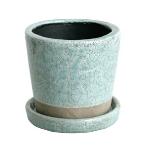 �_���g��(Dulton) �A�ؔ� �v�����^�[ 4�� �N���V�b�N�O���[�� �󂯎M�t�� ������ ���픫 �J���[ ���|�p�i ����11cm �㕔:��12cm �ꕔ:��9.5cm CH13-G476CGN COLOR GLAZED POT CLASSIC GREEN