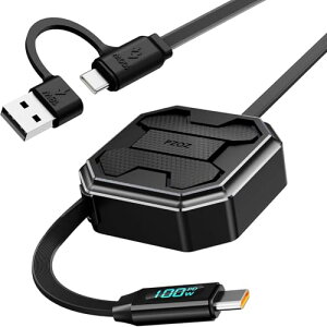 PZOZ 莮[dP[u ^Cvc LEDfBXvC ܂Ƃ[dP[u C őΉ100W USB A to C/Type-C to C [dR[h  }[d PD iPhone/iPad Air/MacBook/Samsung Galaxy/Google Pixel/Switch Ή