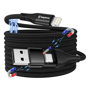 Magtame 2-in-1P[u(CgjO/USB-CCgjO) ͋z[ MFiF ܂h~ ϋvdiC [d iPhone14/13/12/11/X/ProMax/iPad/ ȂiPhone@ɑΉ(1M-ubN)