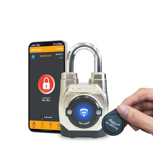 5 GT2500ShX}[gbN(V[gVbN) X}zENFC^O [dœdrsvI eGeeTouch Outdoor Smart Padlock 5th Gen, IP66 Weatherproof, Rugged Design for Commercial use, Bluetooth c/w