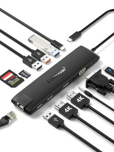 @\ HDMI2 LAN hbLOXe[V MST USB C nu 13-IN-1 Lemorele USB3.0 nu }`j^[ 3ʊg 4K@30Hz HDMIo/VGA 3.5mmTEh|[g/Type-CA_v^[ *2/USB 3.0|[g*2.0/USB A *2 /3.1USB A