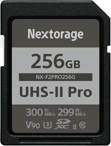 Nextorage {[J[ UHS-II V90 256GB SDXC SDJ[h őǏox300MB/s ő发ݑx299MB/s \pSLCtbV A 4K/8K^ NX-F2PRO256G lNXg[W J[h