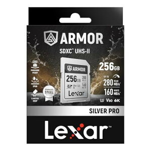 Lexar ARMOR SILVER PRO SDXC UHS-II [J[h256GB őǎ摬x 280MB/s ő发x 160MB/s 6KΉ vtFbViBeΉ [J[