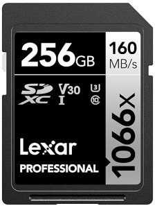 Lexar 256GB Professional 1066x SDJ[h UHS-I C10 U3 V30 tHD 4K ő160MB/bǂݎSDXC[J[h fW^჌t&~[XJp (LSD1066256G-BNNNU)