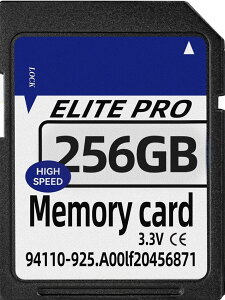 ELITE PRO SDJ[h256GB, [J[h, U3 V30 V60Ή, ]90MB/b, NX 10, fW^J/hCuR[_[/^ubgp, DSLR Cameras, HD Camcoders, High Speed Memory Card, Class 10,