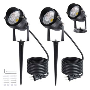 WEAOSJZ LED �K�[�f�����C�g �����F 6000K �p�X���C�g 2�Z�b�g AC100V 10W �X�|�b�g���C�g �펞�_�� ���P�x 1280LM �n�������^ �Ŕ� ���C�g�A�b�v �Ő����C�g IP66 �h�� 3M �Ǌ|�� �p�x��]�� �ԓ� ����
