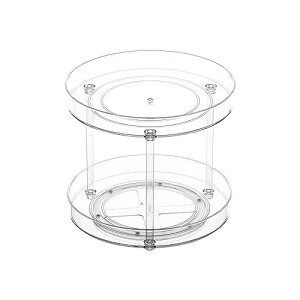 ���ԉ� ��]���[�g���[ �X�p�C�X���b�N ����]�g���[ �ی^ ��e�� �ȃX�y�[�X �N���A ���������[���b�N 360�x��]�� ���ϕi���[ 2�w 27cm×23.5cm