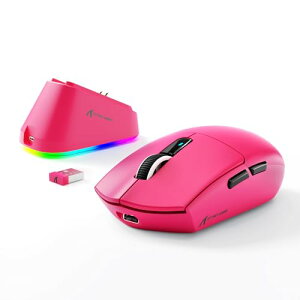 ATTACK SHARK G3PRO 2.4Ghz���C�����X �Q�[�~���O�}�E�X RGB�[�d�h�b�N 2.4Ghz/BT/USB-C 1����ȏ�X�C�b�` 180���� ���y��59g 500mAh��e�ʃo�b�e���[ 25000DPI 1000hz BK52820 �Z�b�g�\�[�� �E�F�u�h���C�o�[ (��