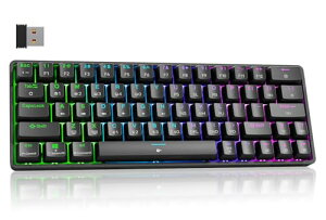 Dierya DK63 CXQ[~OJjJL[{[hBluetooth/2.4G/Lڑ ԎJjJXCb` 60 L[{[h RGBobNCg SL[Փ pz Windows/MacΉ (ubN, Ԏ)