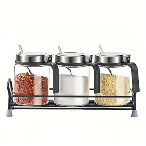 MochiGo ���������� 3�Z�b�g �K���X�� �������{�b�N�X �X�v�[���t�� �X�e�����X�W�t�� �X�p�C�X�{�g�� �������e��Z�b�g ���[���b�N�t�� �h�� �h�o �������P�[�X �L�b�`�����[ ���p (300ml