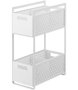 �R�����(Yamazaki) �V���N�� ���[�o�X�P�b�g 2�i �z���C�g ��W16×D32.5×H46cm �^���[ tower �X���C�h�� ���[���b�N �d�؂�t�� �{�̊����i 5218