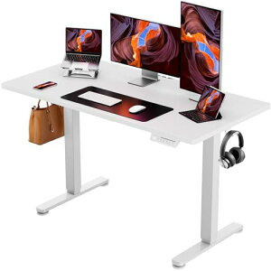 ErGear �d�� �I�t�B�X���[�N�e�[�u�� ���~���f�X�N �X�^���f�B���O�f�X�N ��120cm �ω׏d80kg �����������[�@�\ �㉺�������~ �É� ���[�t�b�N�t�� �� ��Ɗ� �e�����[�N�y��120 x ���s��60 x ����