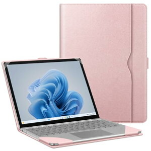 Fintie for Microsoft Surface Laptop Go 3 / 2 /1 (2023/2022/2020) �P�[�X �ی�J�o�[ 12.4�C���` PU������ �|�P�b�g�t�� �ϏՌ��� ���h�~ ������� (���f���ԍ�2013 1943) (���[�Y�S�[���h)