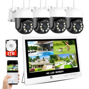 y500fE360° ǔ@\ځE3TB HDD zhƃJ CXYESKAMOO 12C` LCDj^[ ̌^NVR ĎJ O ǐ 2560P 500fCXJ4Zbg 10`l