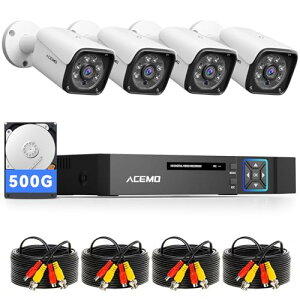 yOkE5Nۏ؁zACEMO hƃJ O L 4Zbg 300f hƃJZbg 4CH 5MP Lite DVR^@E500GB HDD ĎJVXe BNCP[uڑ 펞^Eľm