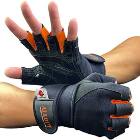 ALLOUT トレーニンググローブ 正規品 ウェイトリフティング トレーニング 筋トレ グローブ トップフィジカー監修 オールアウト (M, オレンジ)