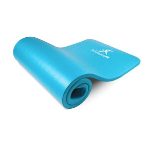 ProsourceFit Extra Thick Yoga and Pilates Mat ?" (13mm) or 1" (25mm), 71-inch Long High Density Exercise Mat with Comfort Foam and Carrying Strap, Aqua