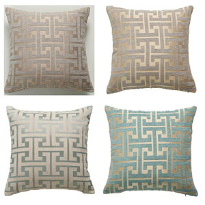 YunJeude �N�b�V�����J�o�[ 45×45cm �V�F�j�[�����n �􉽊w�͗l �� ������� �_�炩���k�� ���� �s���P�[�X �� �֎q �C���e���A���� 4���Z�b�g (�J���[2, 45×45)