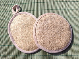 2枚セット 薄め へちまスポンジ あかすりパフ ヘチマたわし へちまたわし あかすり 垢すり ボディスポンジ