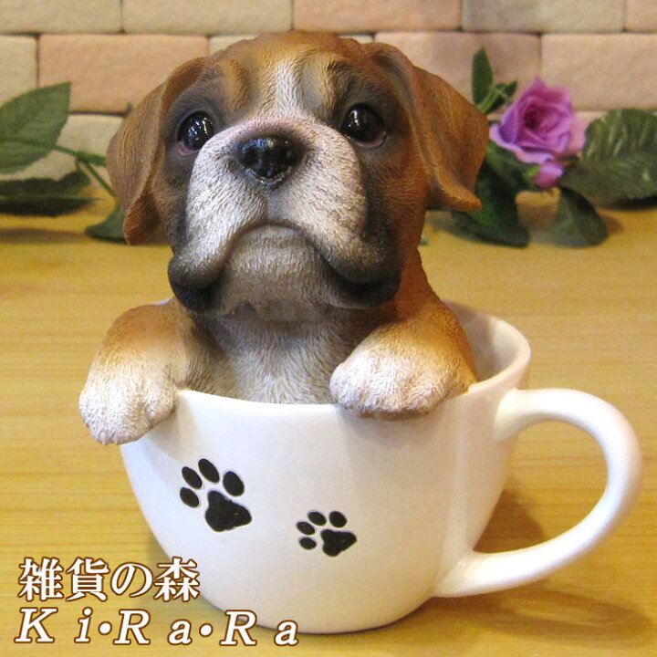 楽天市場】犬の置物 ボクサー ティーカップドッグ Aタイプ ※商品箱 