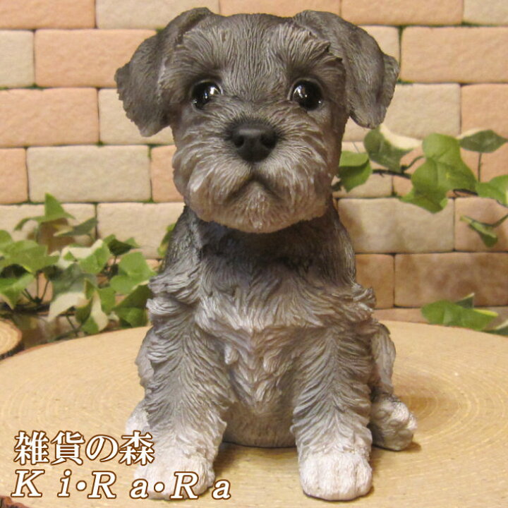 楽天市場】犬の置物 シュナウザー お座り ワンちゃん いぬ オブジェ 