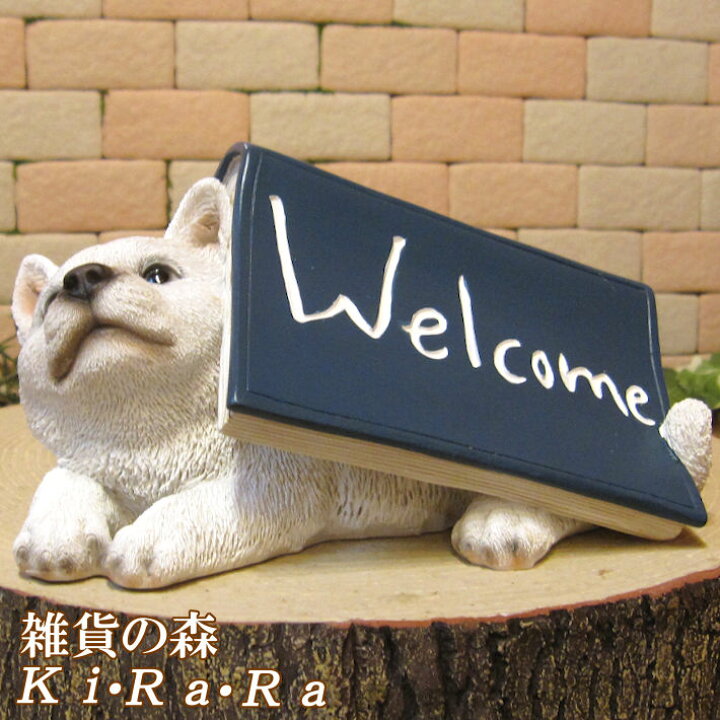 楽天市場 犬の置物 柴犬 秋田犬 北海道犬 ウエルカムブック ｂ 白 日本犬 ワンちゃん いぬ オブジェ リアル ドッグ モチーフ 毛並み こだわり オーナメント ガーデニング 愛嬌 カフェ インテリア ベランダアート 雑貨の森 Ki Ra Ra