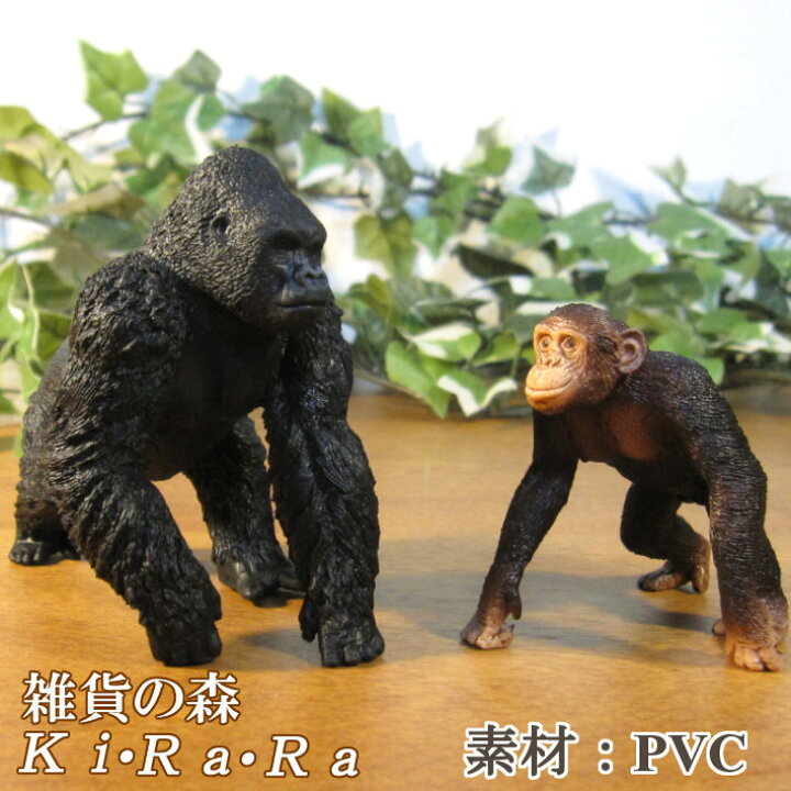 楽天市場 動物の置物 ゴリラ チンアパンジー ２点セット リアルな 猿 サル モンキー 動物オブジェ オーナメント 装飾 ミニチュア ドール フィギュア モチーフ インテリア デコニク 雑貨の森 Ki Ra Ra