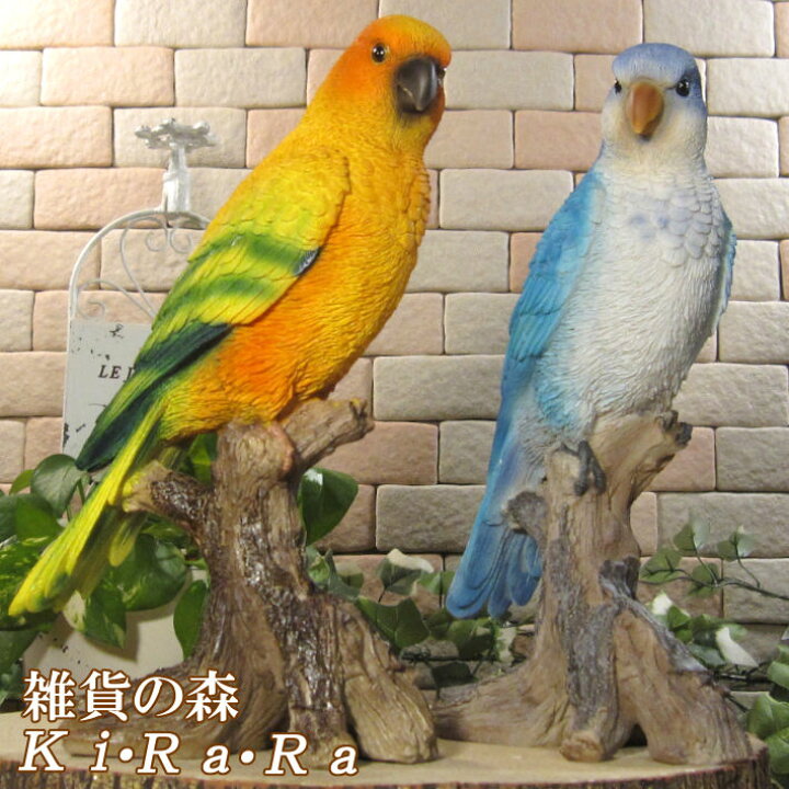 楽天市場】鳥の置物 インコ・ミドルサイズ セット とり オブジェ トリ 