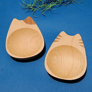 Mio まめざら おすわり  猫 ねこ キャット 木の器 豆皿 木 ウッド 木製 木製品 CAT まめ皿 小皿 とら トラ ぶち ブチ 可愛い ギフト 猫好き【ネコポス4点まで・コン