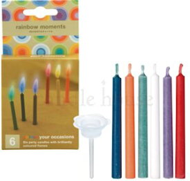 キャンドル カメヤマ 6色の炎が灯るキャンドル rainbow moments レインボーモーメント 6色（6本入り） パーティー・誕生日ケーキ・バースデイケーキ用キャンドル