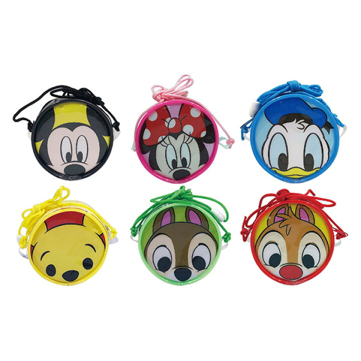 楽天市場 12個セット ポーチ キャラクター ディズニー顔柄ひも付き丸型コインケース ディズニー グッズ ミッキー ミニー ドナルド プーさん チップ デール 紐付き ケース かわいい おしゃれ 景品 ハロウィン 花火 はなび ハナビ Zakka Marche