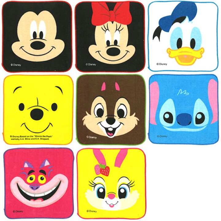 楽天市場】【24個セット】【キャラクター ハンカチ】ディズニー顔柄  