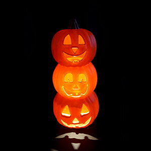 【ハロウィン】パンプキン3連ランタン 46cm 光る フラッシュ ランタン かぼちゃ パンプキン ハロウイン ハロウィーン Halloween インテリア オブジェ ディスプレイ 飾り パーティー イベント バ