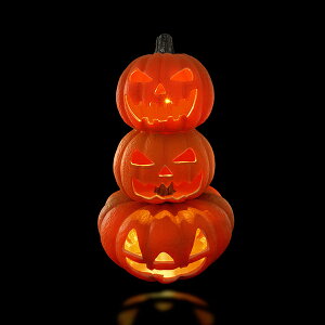 【ハロウィン】BIGパンプキン3連ランタン(スマイル) 光る フラッシュ ランタン かぼちゃ パンプキン ハロウイン ハロウィーン Halloween インテリア オブジェ ディスプレイ 飾り パーティー イ
