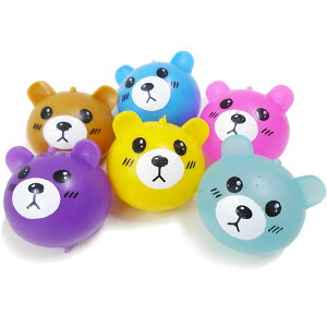 【12個セット】クマウォーターボール スクイーズ 景品 玩具 おもちゃ 縁日 お祭り イベント 子供会 子ども おまけ ランチ景品 お子様 ボール マスコット かわいい おもしろ雑貨 ザッカ ビン