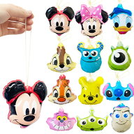 【12個セット】【キャラクター ヨーヨーつり】ディズニー顔柄ダイカットパンチヨーヨー エア玩具 ビニー…