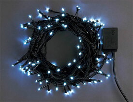 100球広角LEDライト 白 コードカラーブラック クリスマスイルミネーションLED100球 子ども会 子供会 お祭り問屋 おもしろ雑貨 ザッカ ビンゴ景品 バザー