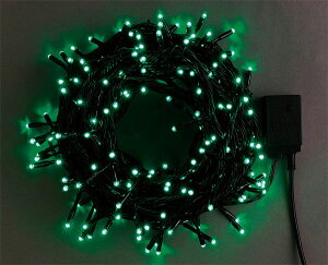 200球広角LEDライト 緑 コードカラーブラック クリスマスイルミネーションLED200球 子ども会 子供会 お祭り問屋 おもしろ雑貨 ザッカ ビンゴ景品 バザー 送料無料