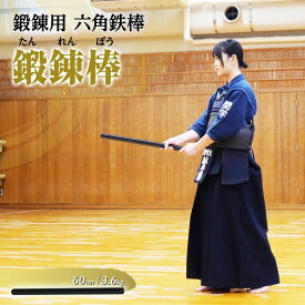 鍛錬棒 振り棒 二尺 60cm 3.6kg 素振刀 振棒 六角鉄棒 剣道 鉄刀 素振り 鍛錬具 トレーニング 筋トレ 子供 初心者 ダンベル アレイ ストレッチ トレーニンググッズ